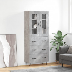 Witrynka, szarość betonu 69,5x34x180 cm materiał drewnopochodny