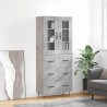 Witrynka, szarość betonu 69,5x34x180 cm materiał drewnopochodny