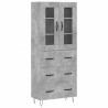 Witrynka, szarość betonu 69,5x34x180 cm materiał drewnopochodny