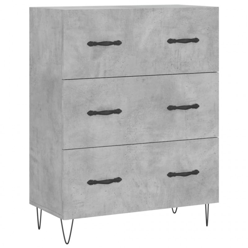 Witrynka, szarość betonu 69,5x34x180 cm materiał drewnopochodny