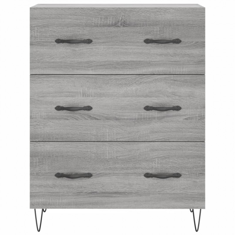 Witrynka szary dąb sonoma 69,5x34x180cm materiał drewnopochodny