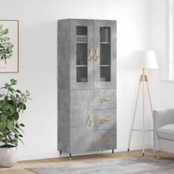 Witrynka, szarość betonu 69,5x34x180 cm materiał drewnopochodny