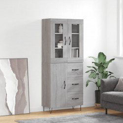 Witrynka szary dąb sonoma 69,5x34x180cm materiał drewnopochodny
