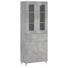 Witrynka, szarość betonu 69,5x34x180 cm materiał drewnopochodny