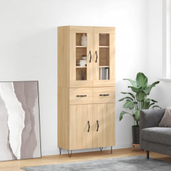 Witrynka, dąb sonoma, 69,5x34x180 cm, materiał drewnopochodny