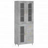 Witrynka, szarość betonu 69,5x34x180 cm materiał drewnopochodny