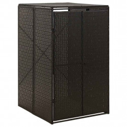Osłona na kosz na śmieci, czarna, 70x80x117 cm, polirattan