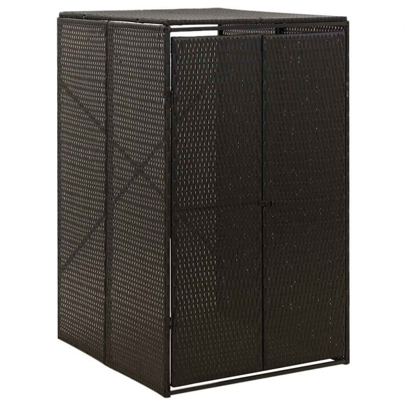 Osłona na kosz na śmieci, czarna, 70x80x117 cm, polirattan