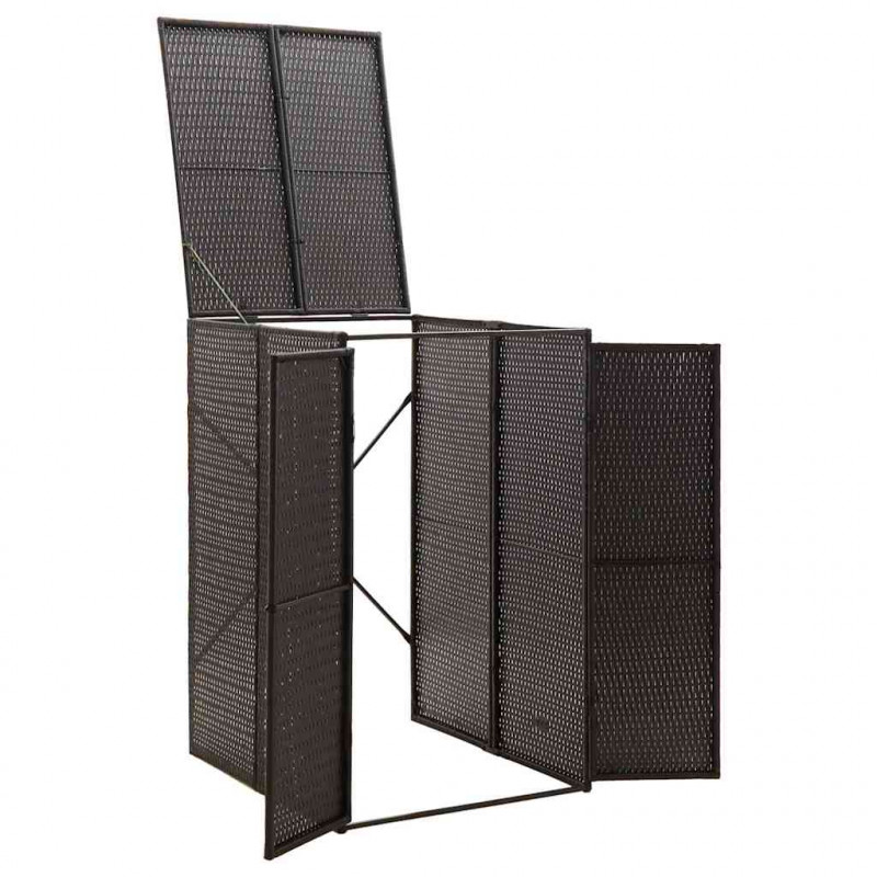 Osłona na kosz na śmieci, czarna, 70x80x117 cm, polirattan