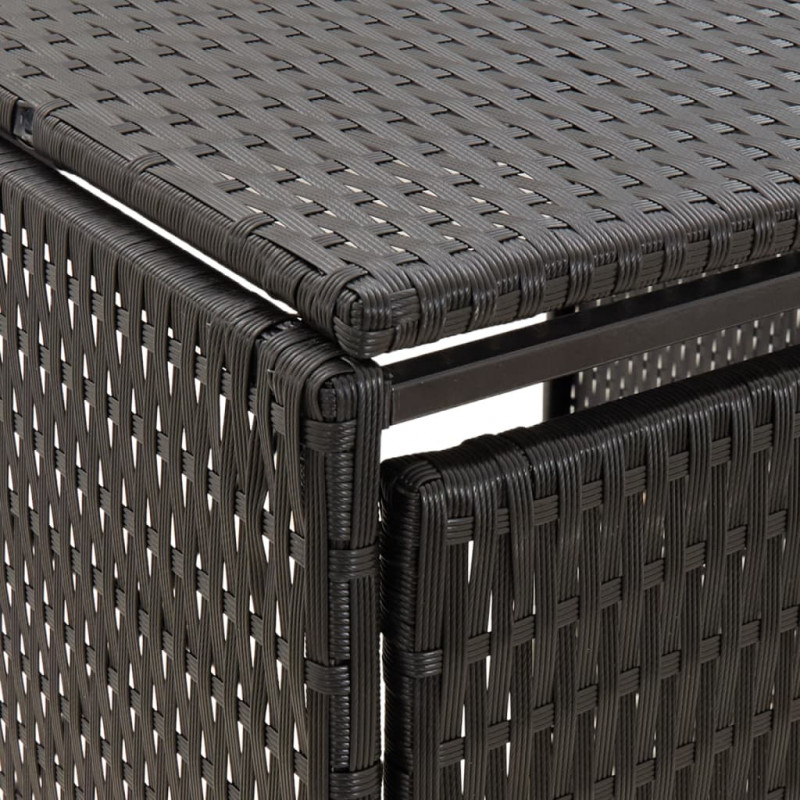 Osłona na 2 kosze na śmieci, czarna, 140x80x117 cm, polirattan
