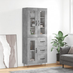 Witrynka, szarość betonu 69,5x34x180 cm materiał drewnopochodny