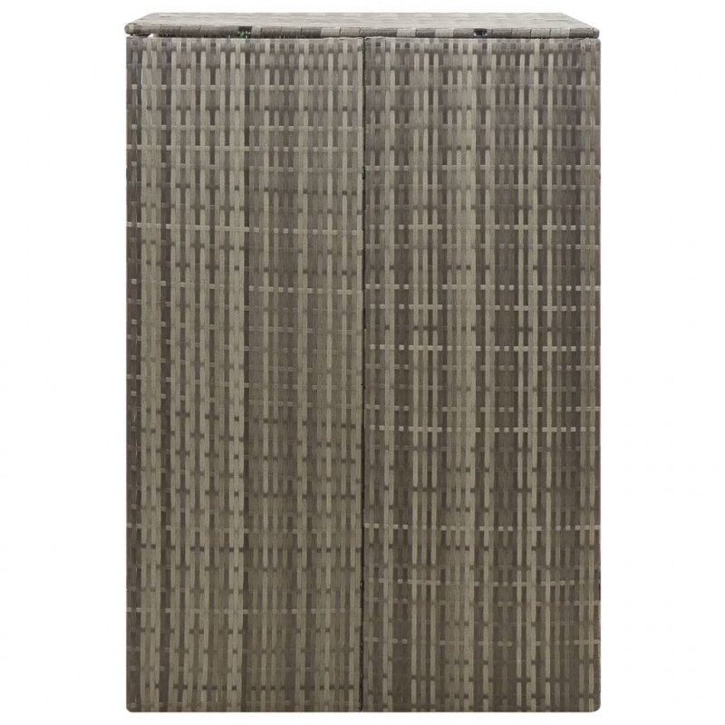 Osłona na kosz na śmieci, szara, 70x80x117 cm, polirattan
