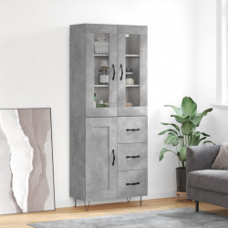 Witrynka, szarość betonu 69,5x34x180 cm materiał drewnopochodny