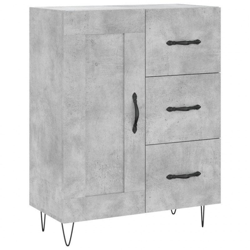 Witrynka, szarość betonu 69,5x34x180 cm materiał drewnopochodny