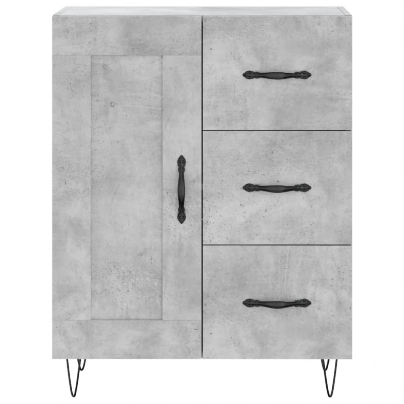 Witrynka, szarość betonu 69,5x34x180 cm materiał drewnopochodny