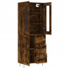 Witrynka przydymiony dąb 69,5x34x180 cm materiał drewnopochodny