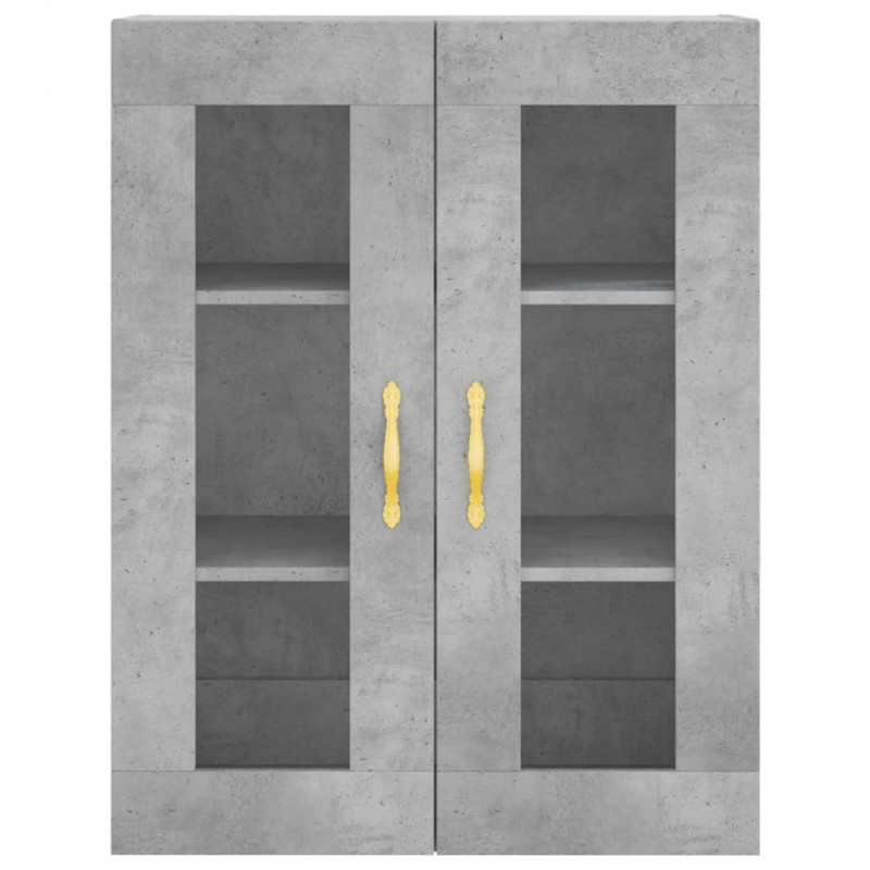 Witrynka, szarość betonu 69,5x34x180 cm materiał drewnopochodny
