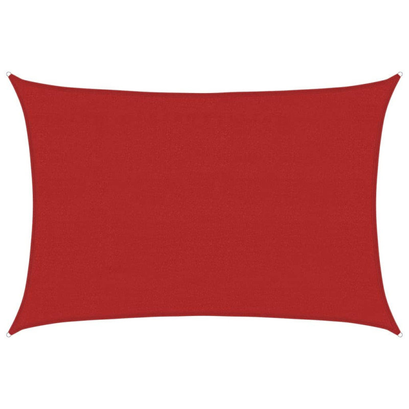 Żagiel przeciwsłoneczny, 160 g/m², czerwony, 4x5 m, HDPE