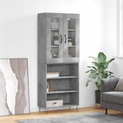 Witrynka, szarość betonu 69,5x34x180 cm materiał drewnopochodny