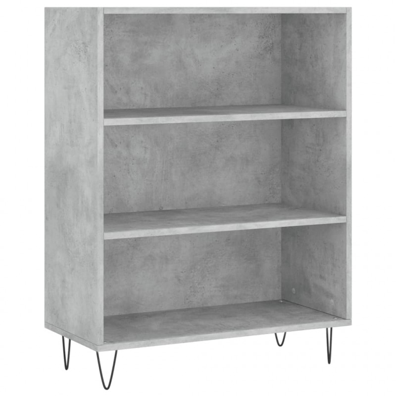 Witrynka, szarość betonu 69,5x34x180 cm materiał drewnopochodny