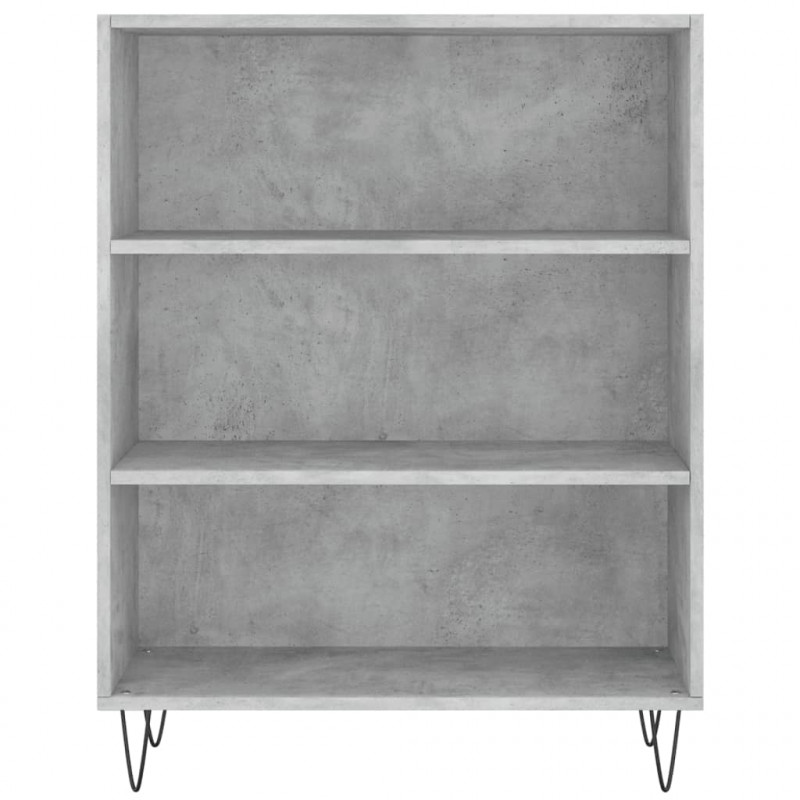 Witrynka, szarość betonu 69,5x34x180 cm materiał drewnopochodny