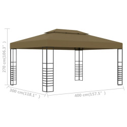 Altana, 3 x 4 m, taupe, 180 g/m²