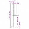 Wysoka szafka, biała, 34,5x34x180 cm, materiał drewnopochodny
