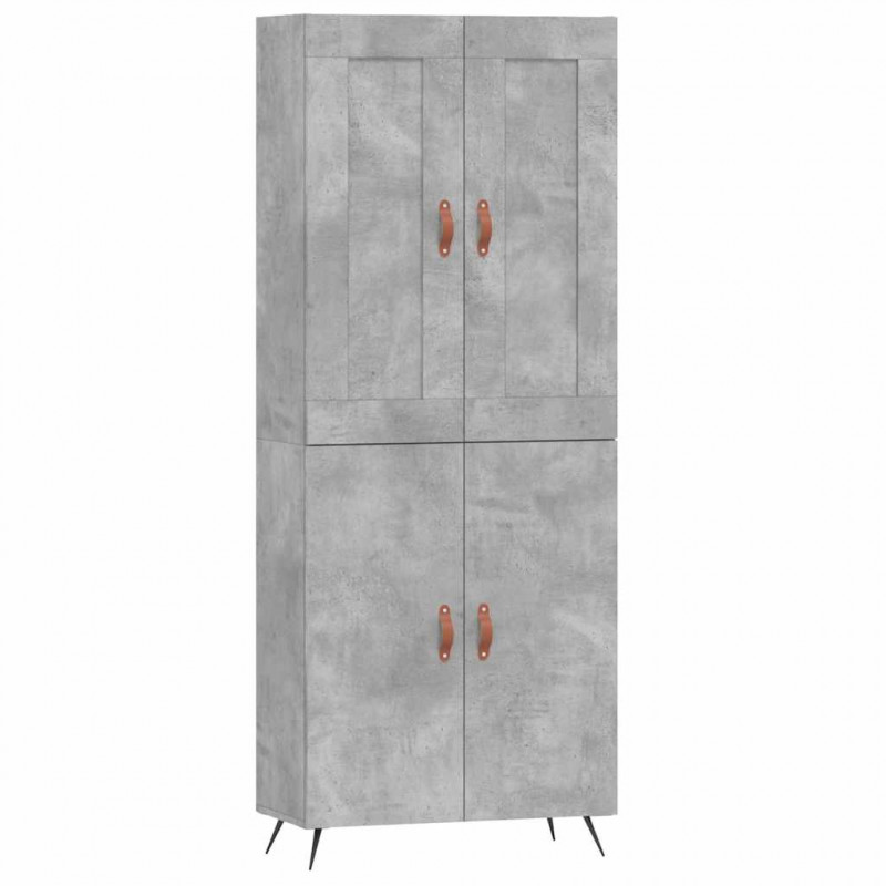 Witrynka, szarość betonu 69,5x34x180 cm materiał drewnopochodny