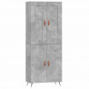 Witrynka, szarość betonu 69,5x34x180 cm materiał drewnopochodny
