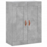 Witrynka, szarość betonu 69,5x34x180 cm materiał drewnopochodny