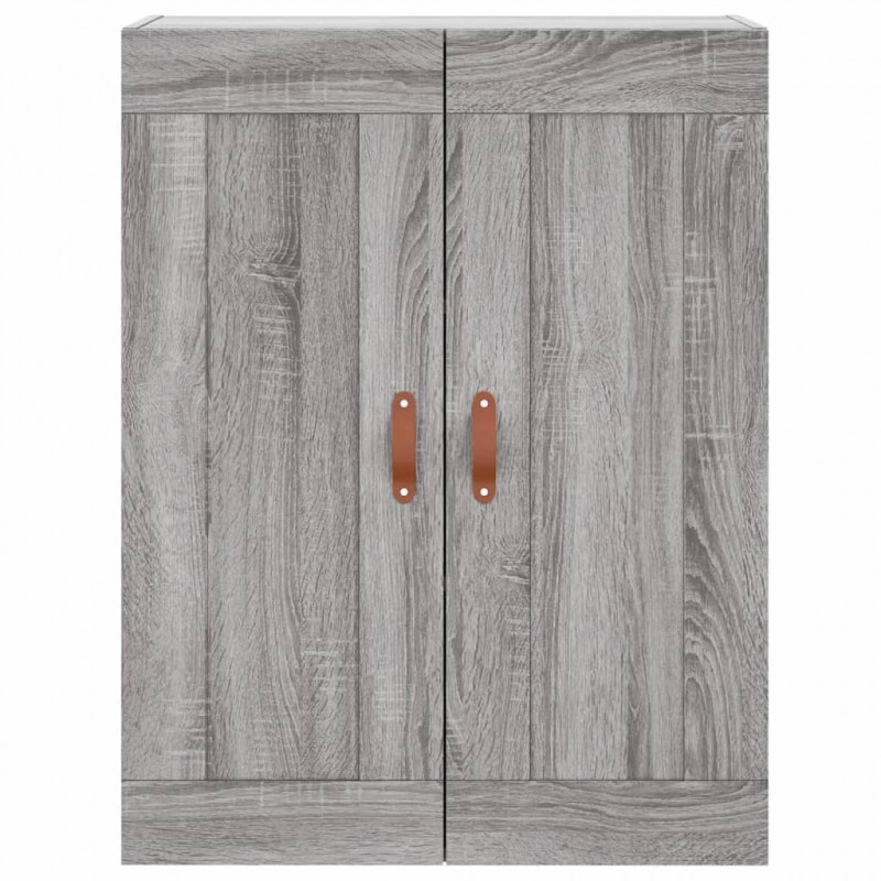Witrynka szary dąb sonoma 69,5x34x180cm materiał drewnopochodny
