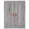 Witrynka szary dąb sonoma 69,5x34x180cm materiał drewnopochodny