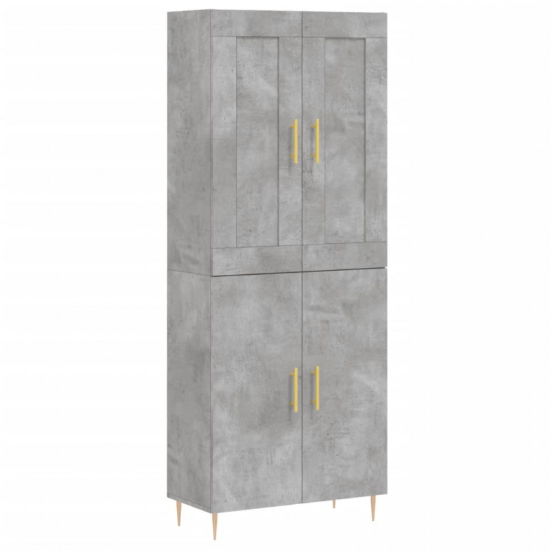 Witrynka, szarość betonu 69,5x34x180 cm materiał drewnopochodny