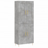 Witrynka, szarość betonu 69,5x34x180 cm materiał drewnopochodny