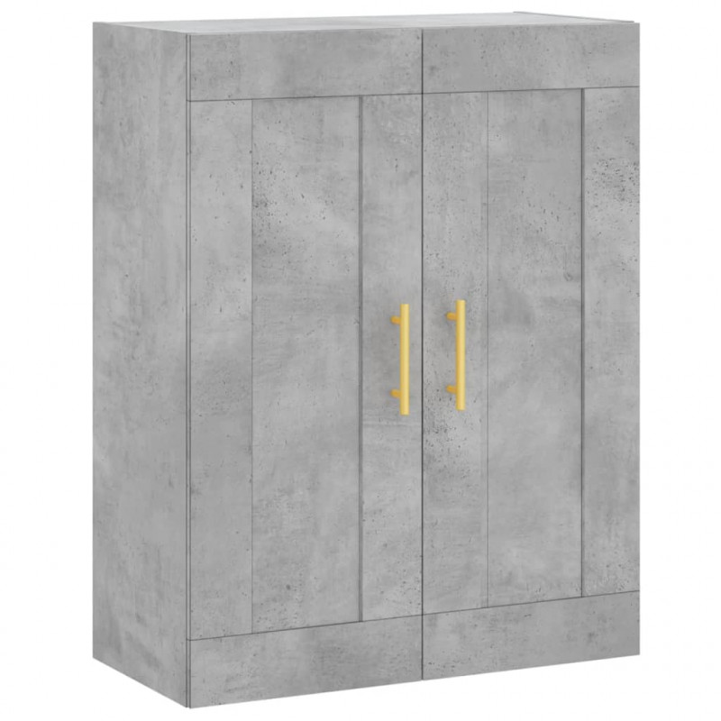 Witrynka, szarość betonu 69,5x34x180 cm materiał drewnopochodny