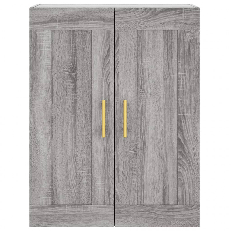 Witrynka szary dąb sonoma 69,5x34x180cm materiał drewnopochodny