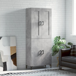 Witrynka, szarość betonu 69,5x34x180 cm materiał drewnopochodny