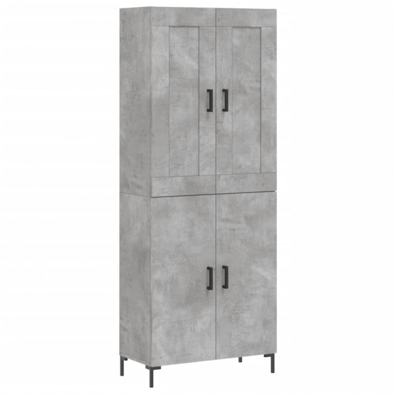 Witrynka, szarość betonu 69,5x34x180 cm materiał drewnopochodny