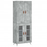 Witrynka, szarość betonu 69,5x34x180 cm materiał drewnopochodny