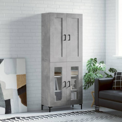 Witrynka, szarość betonu 69,5x34x180 cm materiał drewnopochodny