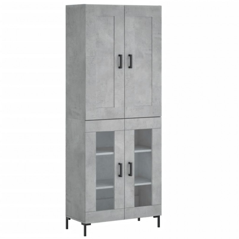 Witrynka, szarość betonu 69,5x34x180 cm materiał drewnopochodny