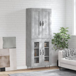 Witrynka, szarość betonu 69,5x34x180 cm materiał drewnopochodny