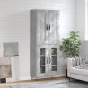 Witrynka, szarość betonu 69,5x34x180 cm materiał drewnopochodny