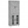 Witrynka, szarość betonu 69,5x34x180 cm materiał drewnopochodny