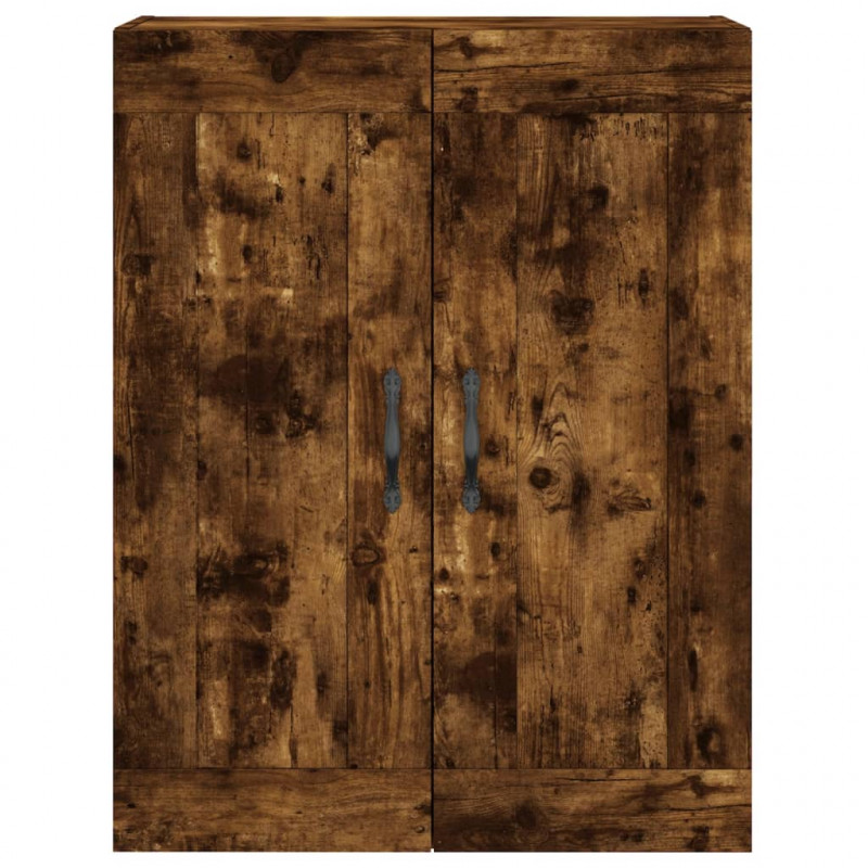 Witrynka przydymiony dąb 69,5x34x180 cm materiał drewnopochodny