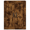 Witrynka przydymiony dąb 69,5x34x180 cm materiał drewnopochodny