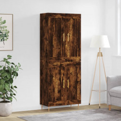 Witrynka przydymiony dąb 69,5x34x180 cm materiał drewnopochodny