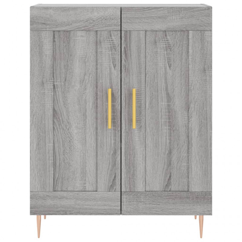 Witrynka szary dąb sonoma 69,5x34x180cm materiał drewnopochodny