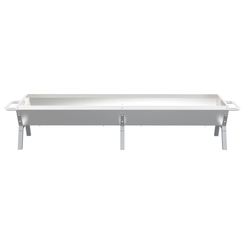 Podstawa grillowa, srebrna, 158x42x31 cm, stal nierdzewna