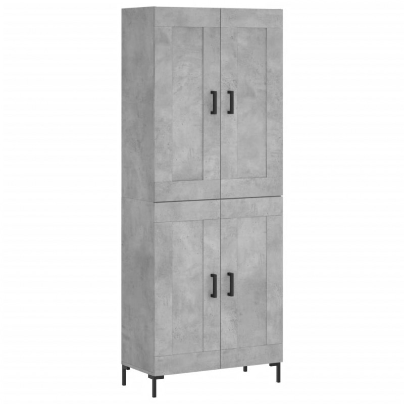 Witrynka, szarość betonu 69,5x34x180 cm materiał drewnopochodny